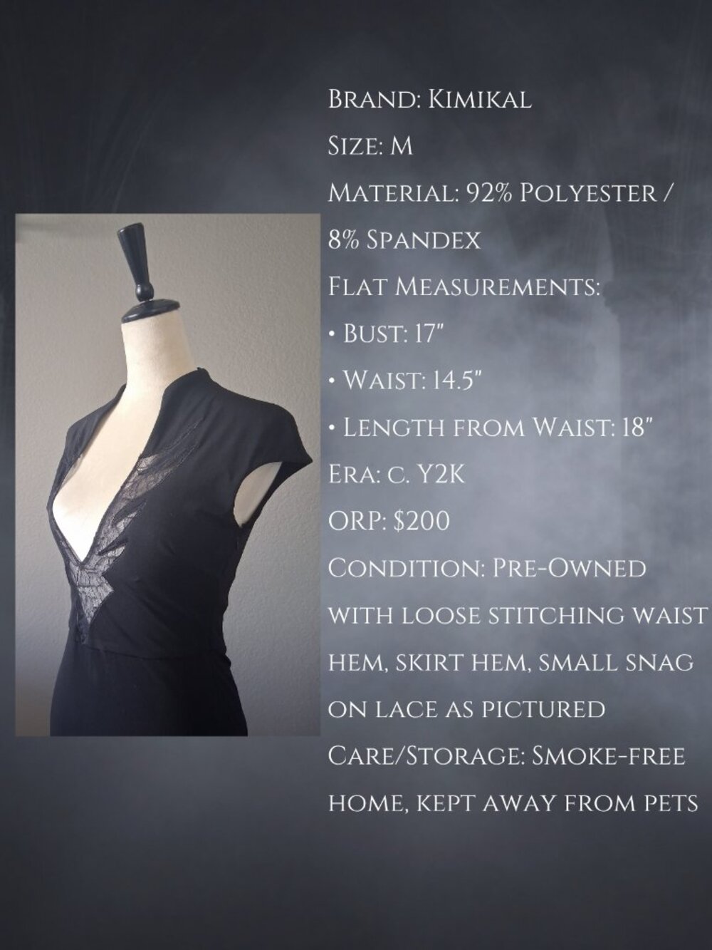 🪦 Kimikal Y2K V-neck Lace Cocktail Dress Size M 🪦